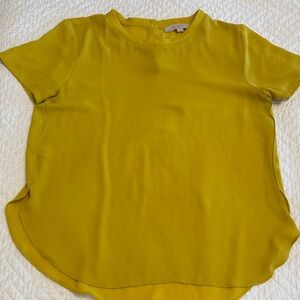LOFT Short Sleeve Blouse in Mustard